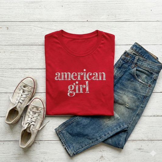 American Girl Graphic Tee | College Girl Collection | USA Lifestyle T-tshirt