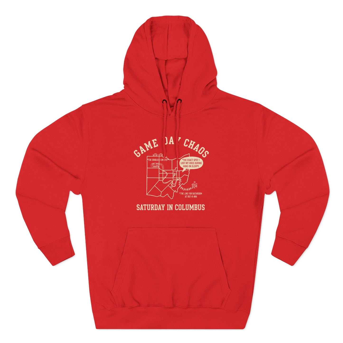 Game Day Chaos Map Graphic Hoodie | Saturday in Columbus Collection | Lifestyle Pullover