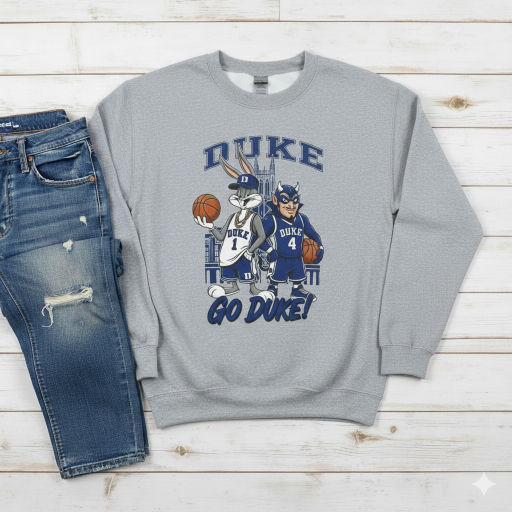 Duke Basketball Sweatshirt | Retro Mascot | Vintage Graphic Crewneck