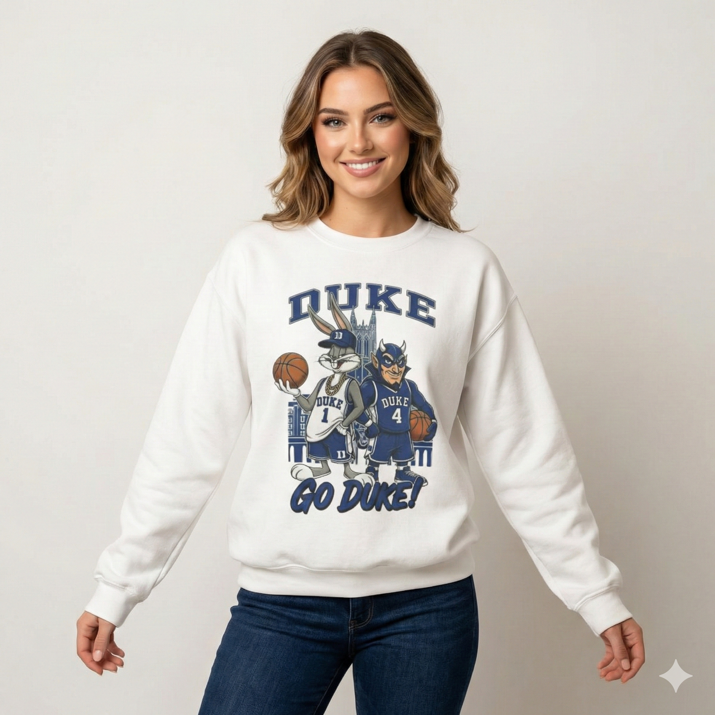 Duke Basketball Sweatshirt | Retro Mascot | Vintage Graphic Crewneck