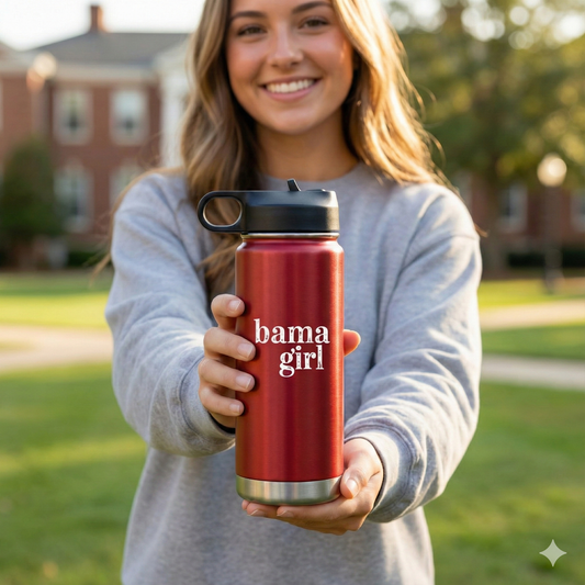 Bama Girl Water Bottle | 32oz Stainless Steel Insulated Bottle