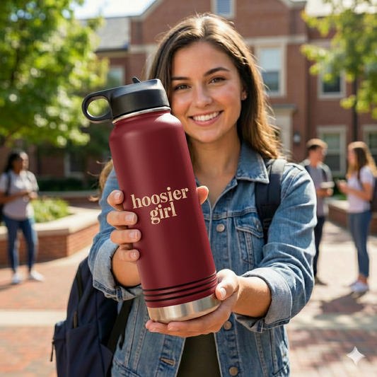 Hoosier Girl Water Bottle | 32oz Stainless Steel Insulated Bottle