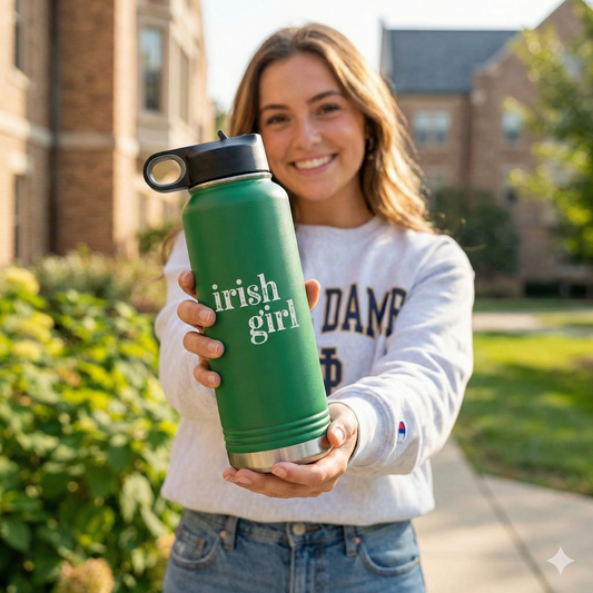 Irish Girl Water Bottle | 32oz Stainless Steel Insulated Bottle